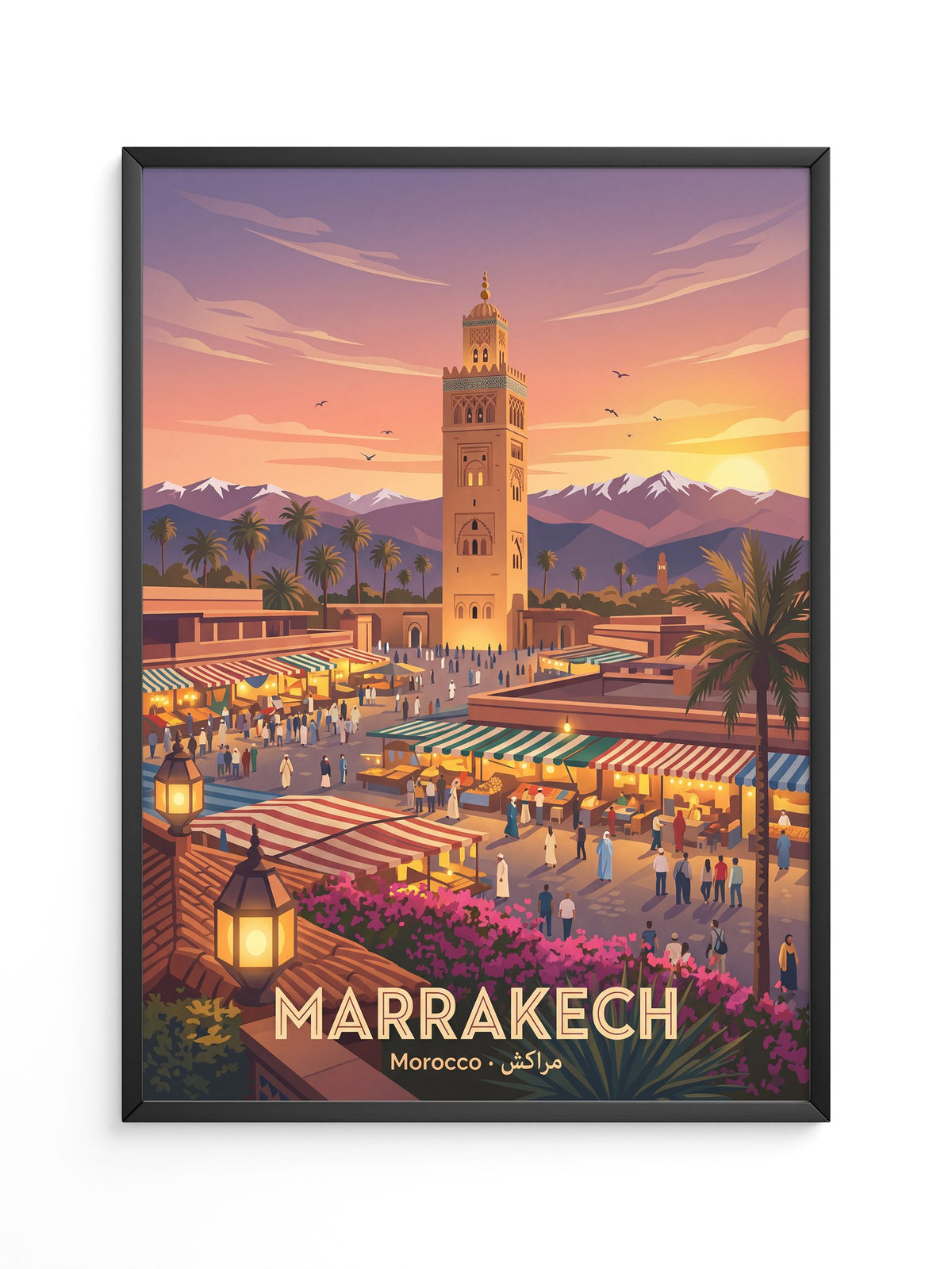 Marrakech Sonnenuntergang Marktszene