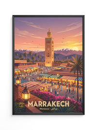 Marrakech Sonnenuntergang Marktszene