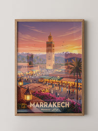 Marrakech Sonnenuntergang Marktszene