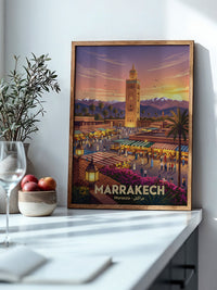 Marrakech Sonnenuntergang Marktszene