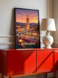 Marrakech Sonnenuntergang Marktszene