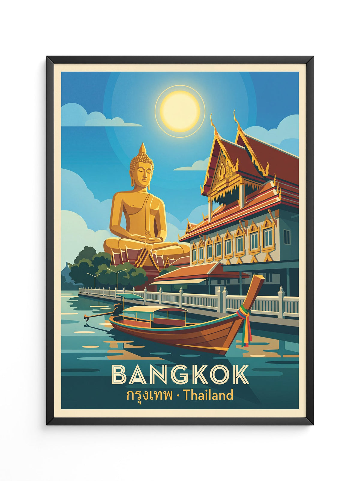 Buddha Tempel Bangkok Retro Stil