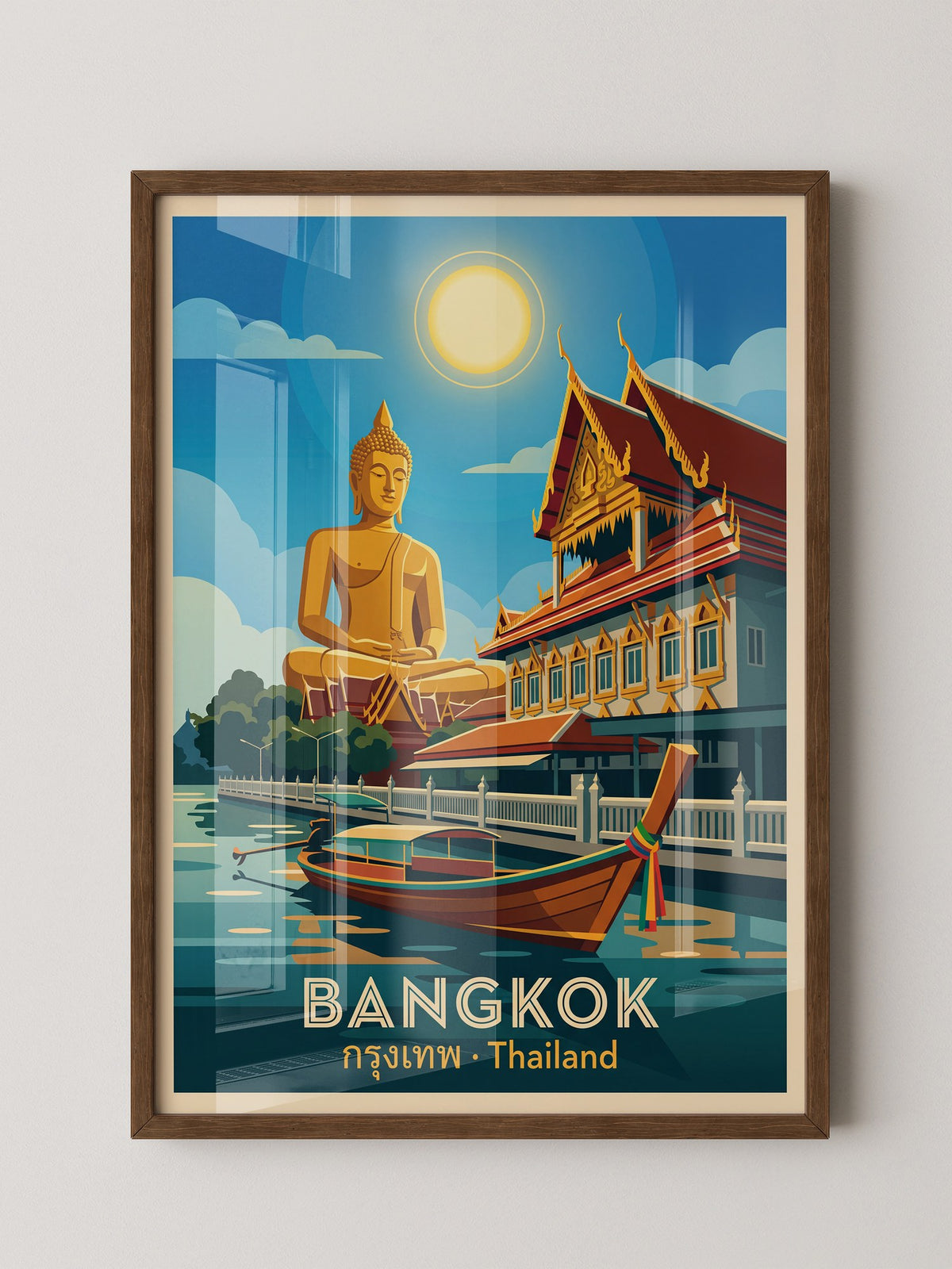 Buddha Tempel Bangkok Retro Stil