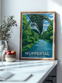 Schwebebahn Wuppertal Retro Stil