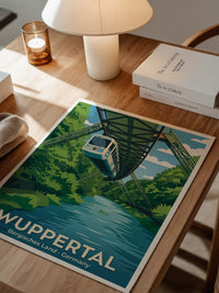 Schwebebahn Wuppertal Retro Stil