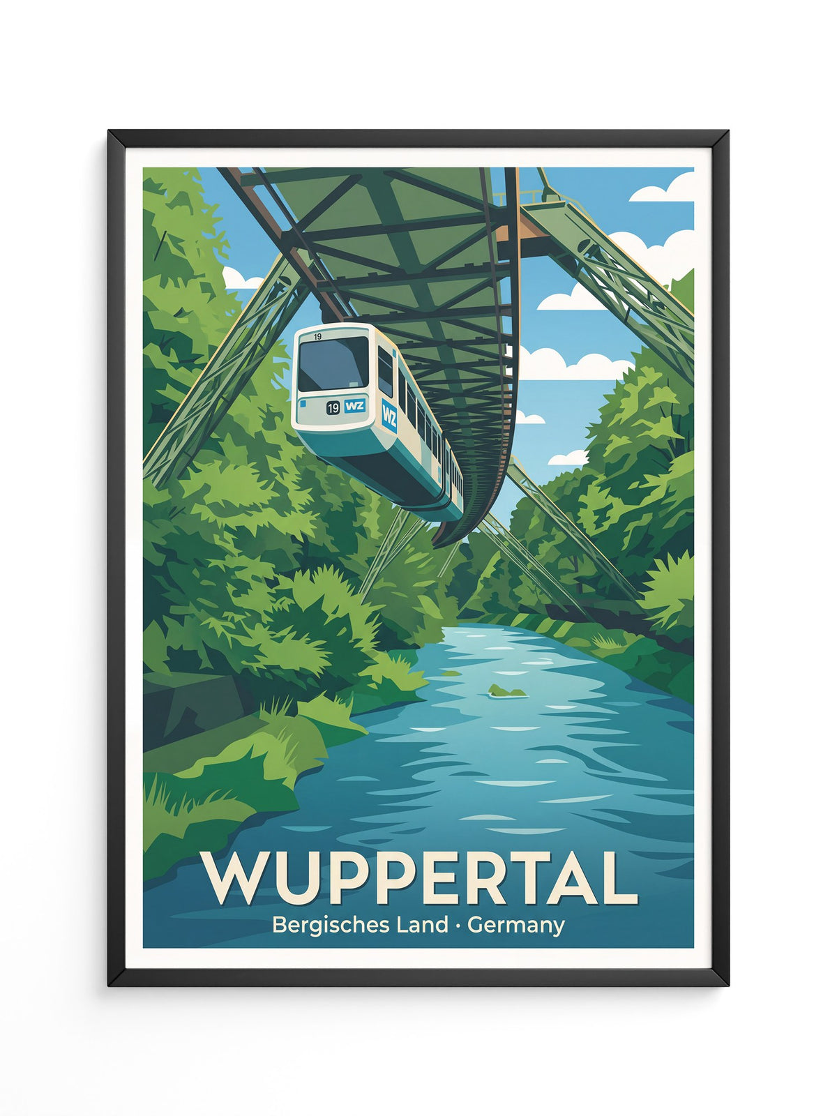 Schwebebahn Wuppertal Retro Stil
