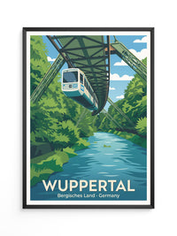 Schwebebahn Wuppertal Retro Stil