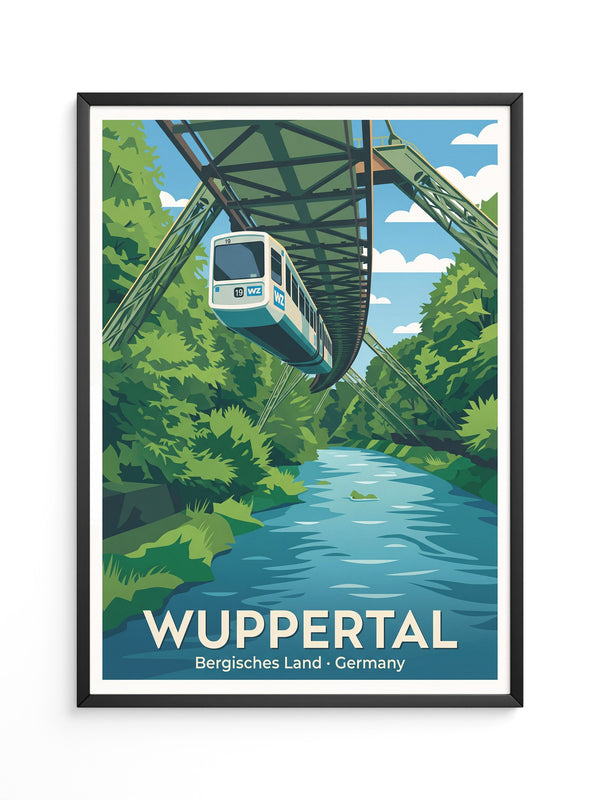 Schwebebahn Wuppertal Retro Stil