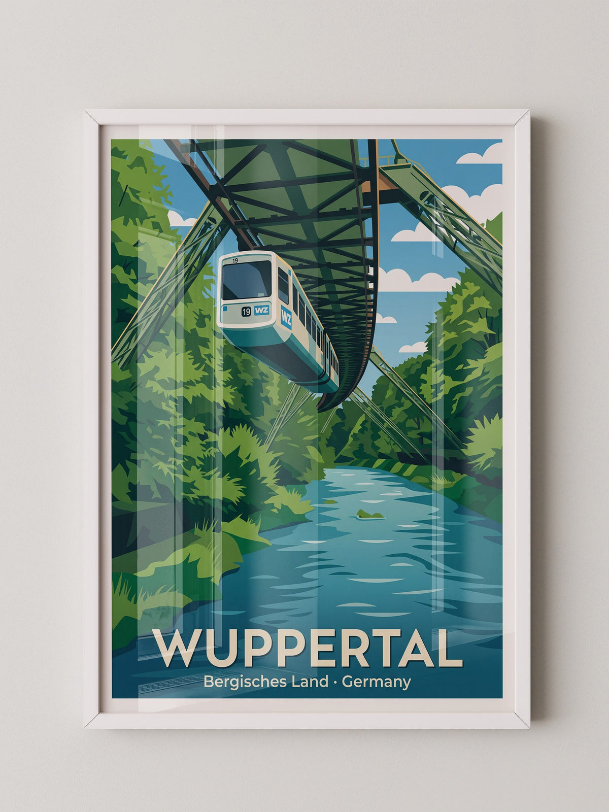 Schwebebahn Wuppertal Retro Stil