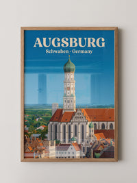 Augsburg Skyline Retro-Illustration
