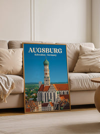 Augsburg Skyline Retro-Illustration
