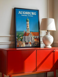 Augsburg Skyline Retro-Illustration