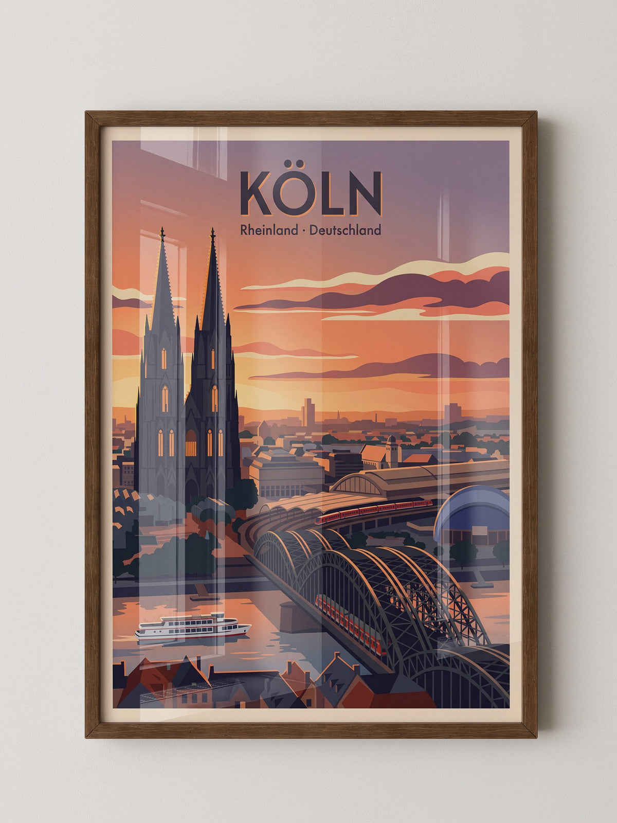Kölner Dom Sonnenuntergang Retro