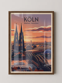 Kölner Dom Sonnenuntergang Retro