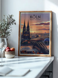 Kölner Dom Sonnenuntergang Retro