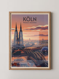 Kölner Dom Sonnenuntergang Retro