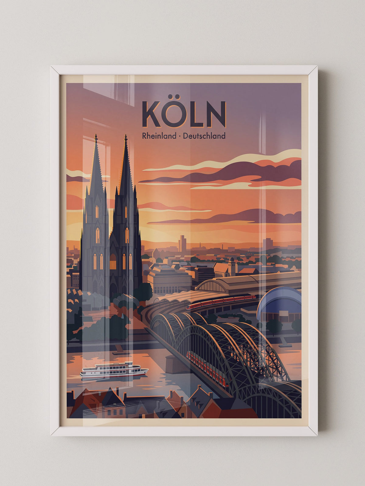 Kölner Dom Sonnenuntergang Retro