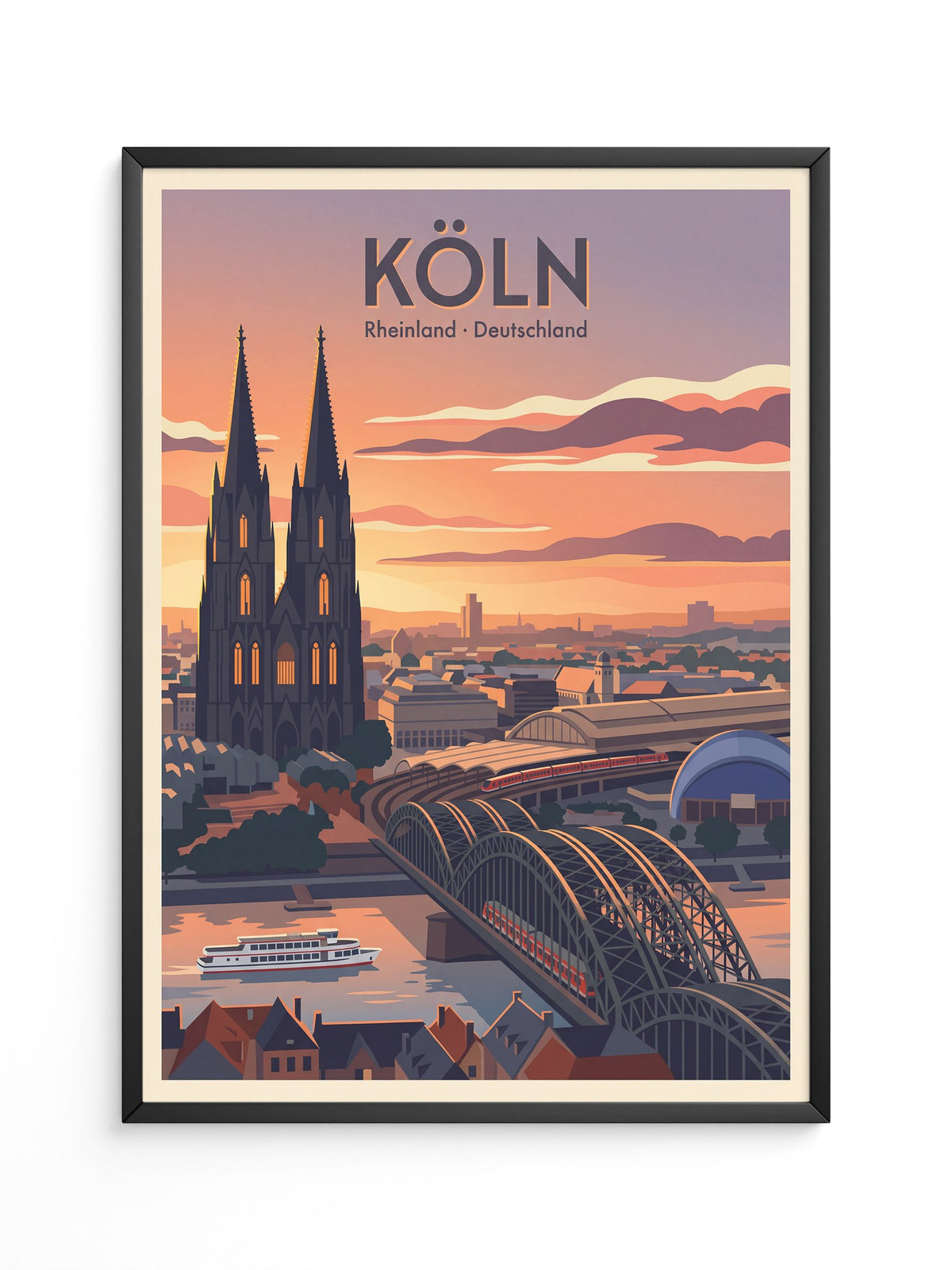 Kölner Dom Sonnenuntergang Retro