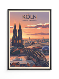 Kölner Dom Sonnenuntergang Retro