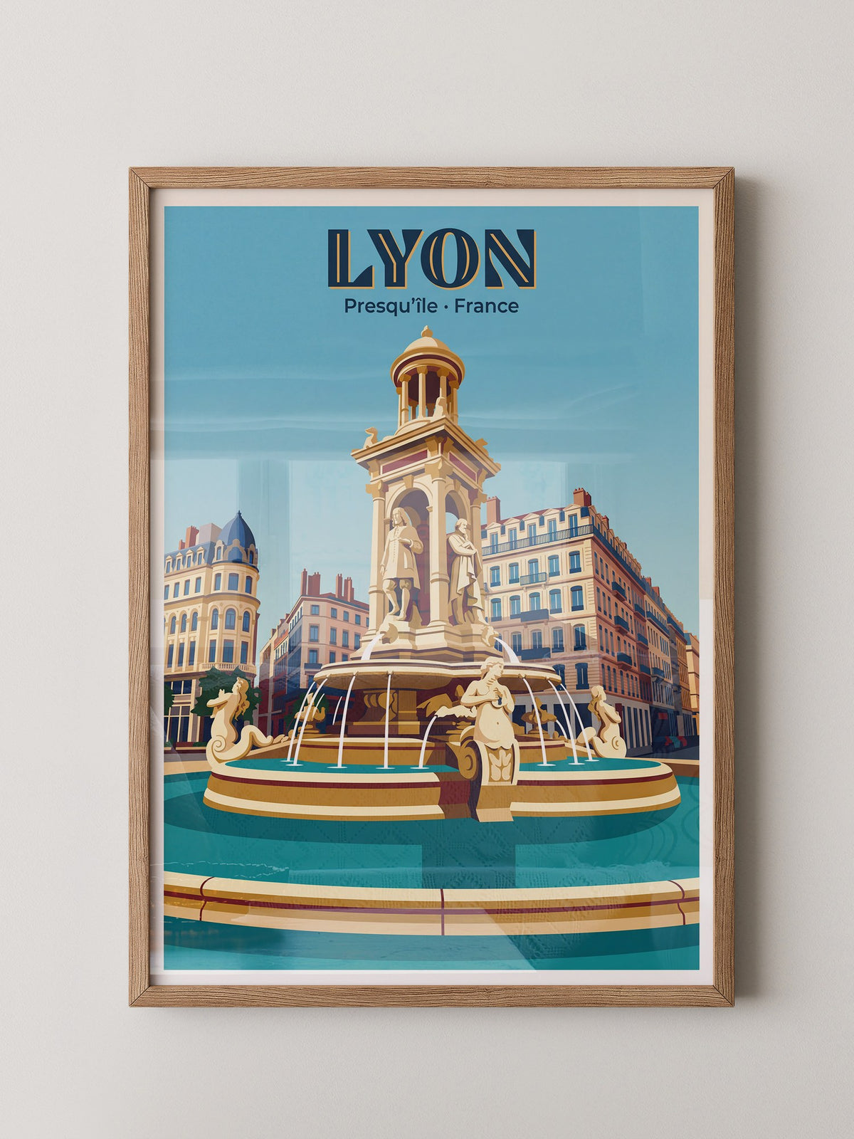 Lyon Brunnen Retro-Architektur