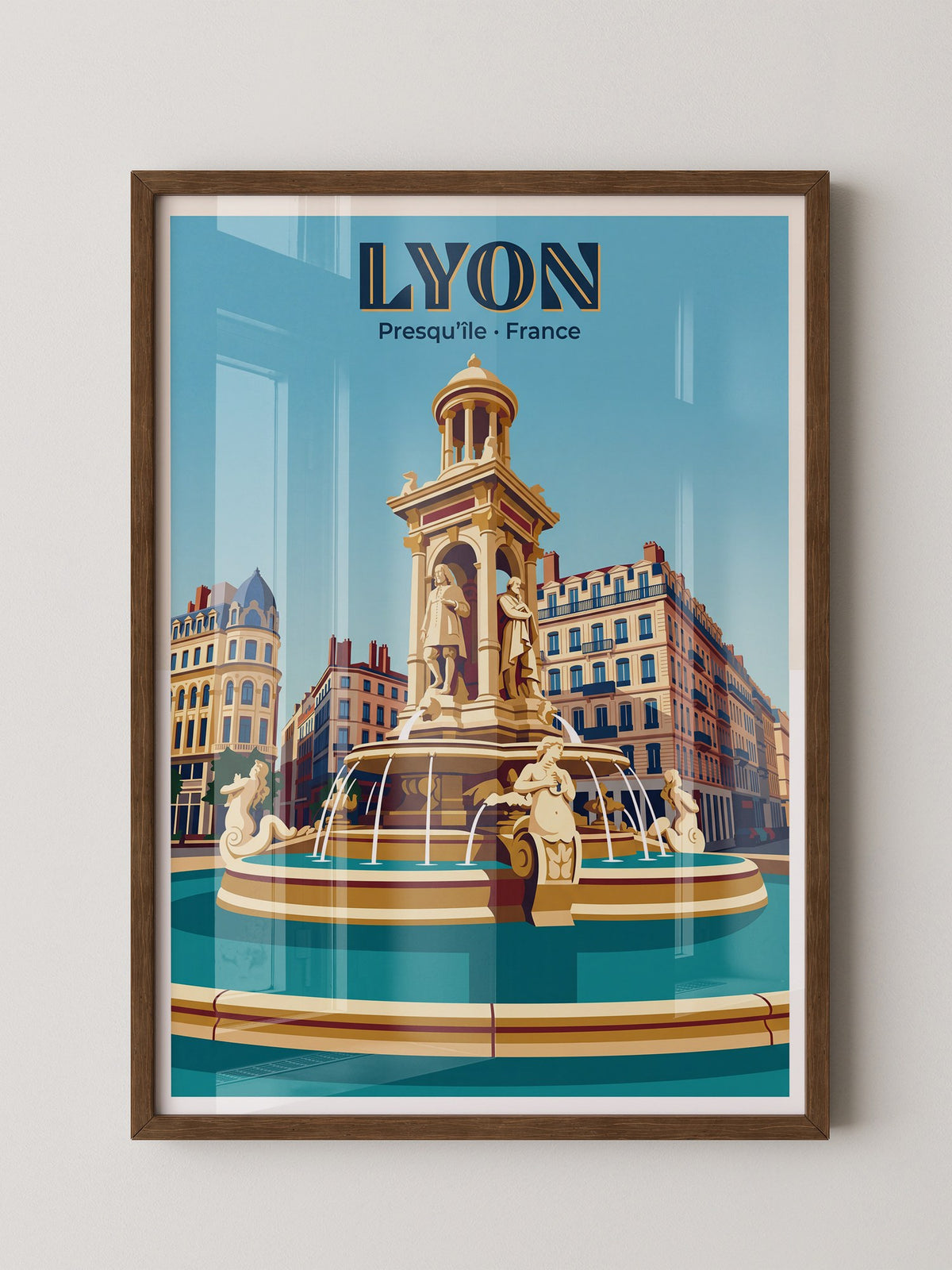Lyon Brunnen Retro-Architektur