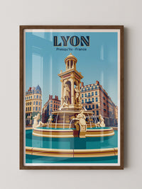 Lyon Brunnen Retro-Architektur