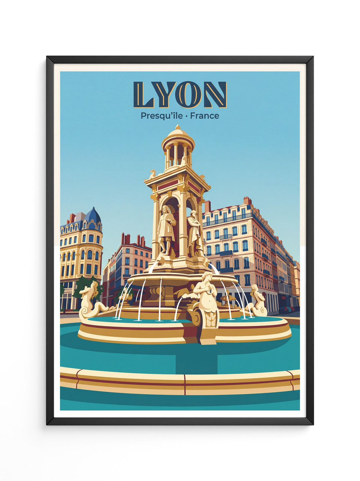 Lyon Brunnen Retro-Architektur