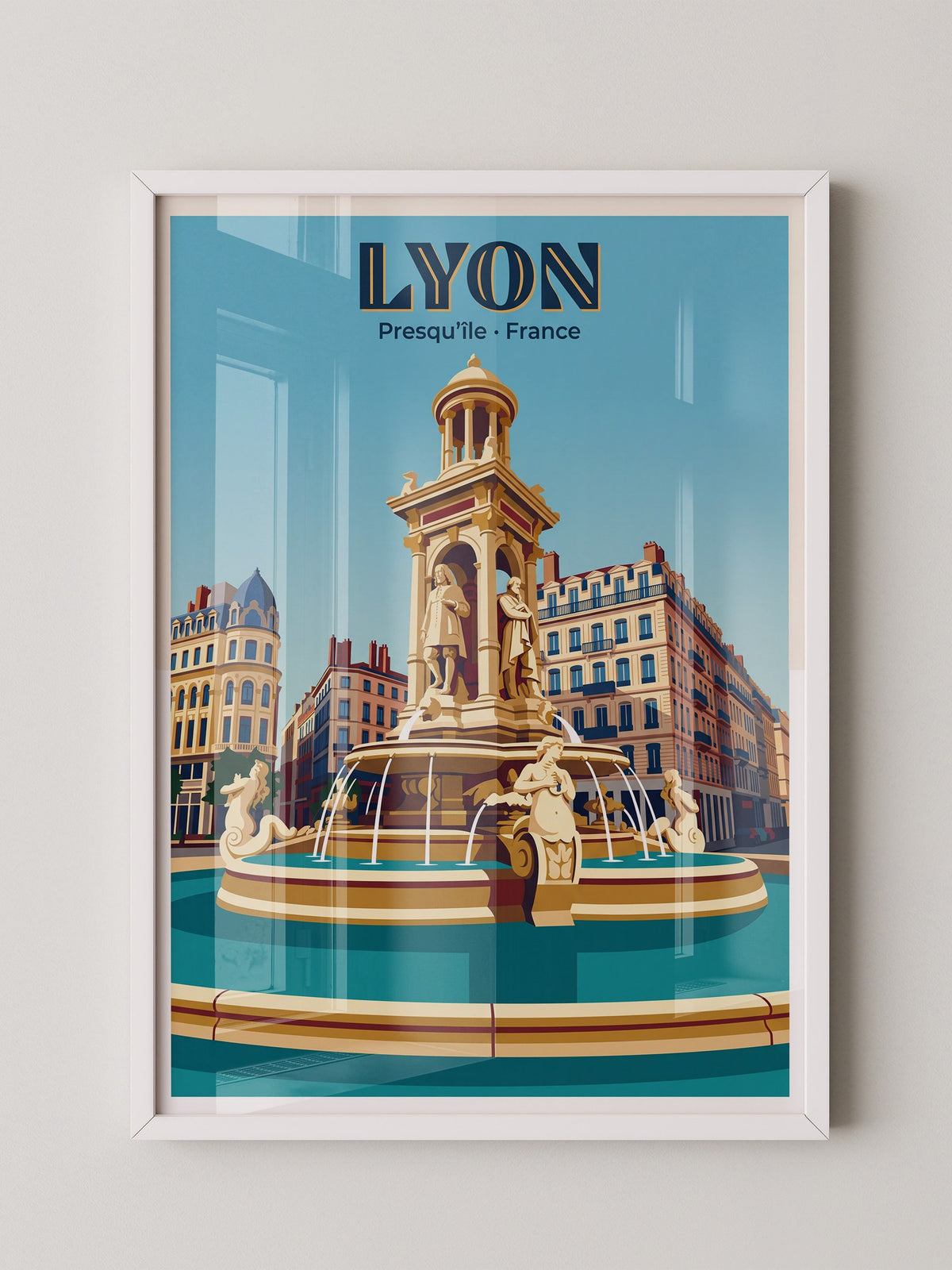 Lyon Brunnen Retro-Architektur