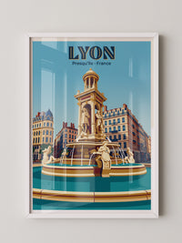 Lyon Brunnen Retro-Architektur