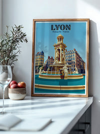 Lyon Brunnen Retro-Architektur