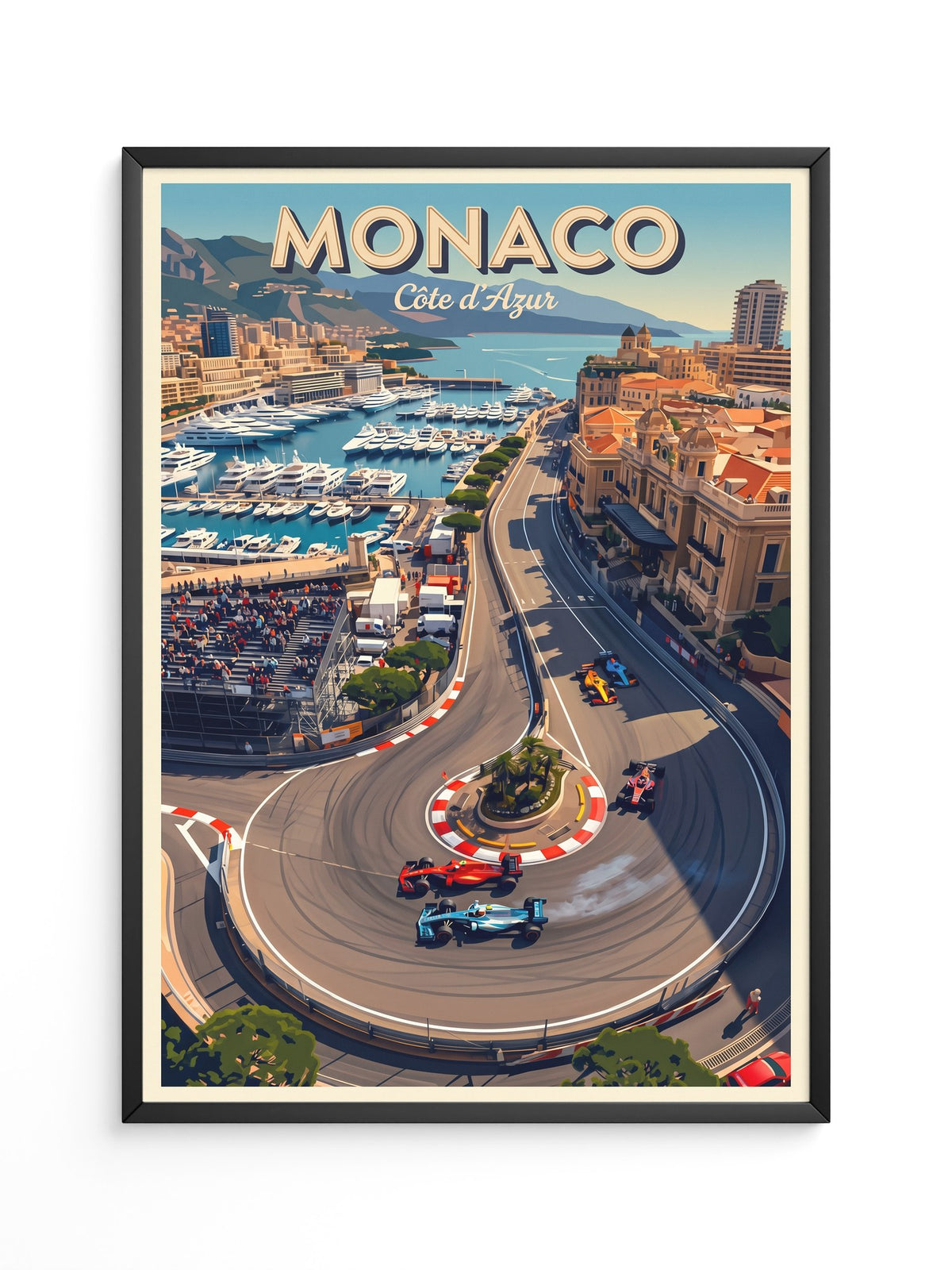 Monaco Rennstrecke Vogelperspektive