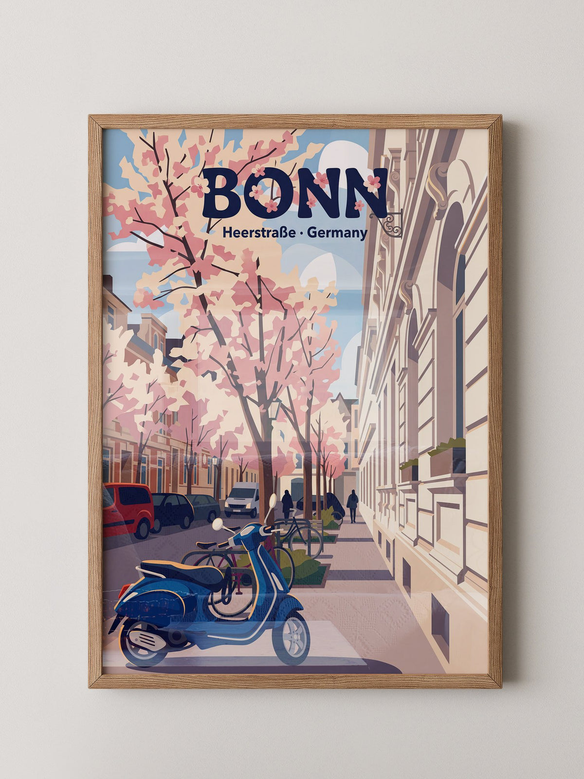 Bonn Kirschblüten Pastell-Szene