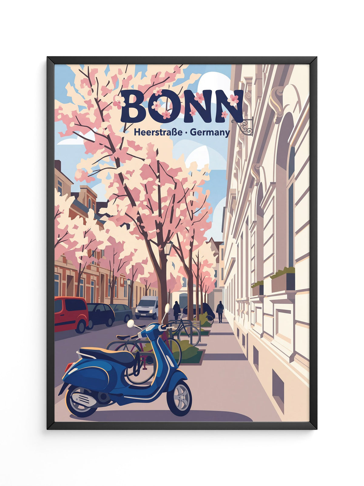 Bonn Kirschblüten Pastell-Szene