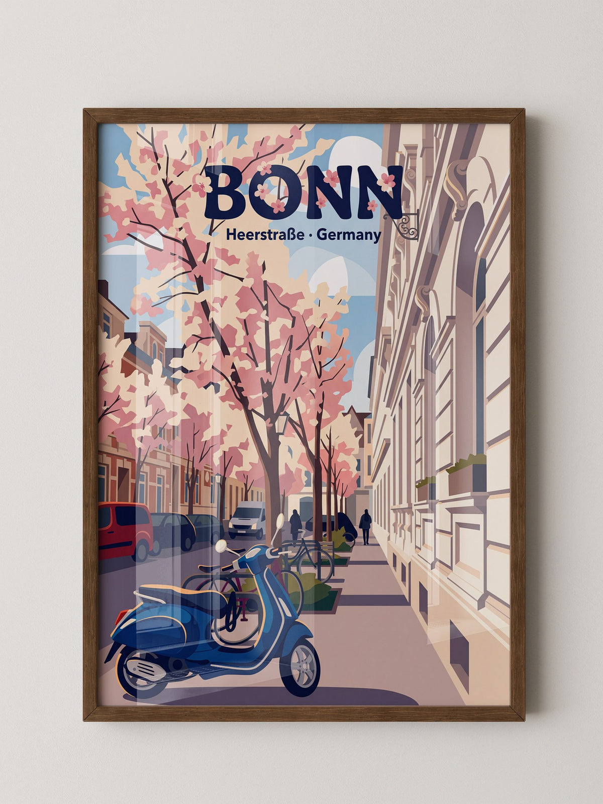 Bonn Kirschblüten Pastell-Szene