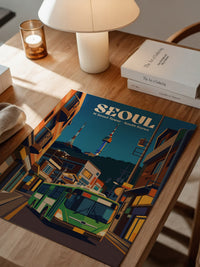 N Seoul Tower Retro Nachtansicht
