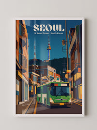 N Seoul Tower Retro Nachtansicht