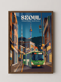 N Seoul Tower Retro Nachtansicht