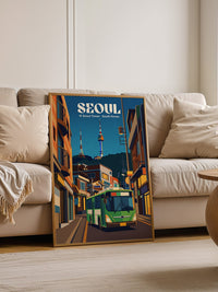 N Seoul Tower Retro Nachtansicht