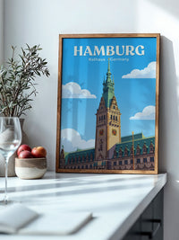 Hamburg Rathaus Turm Vintage