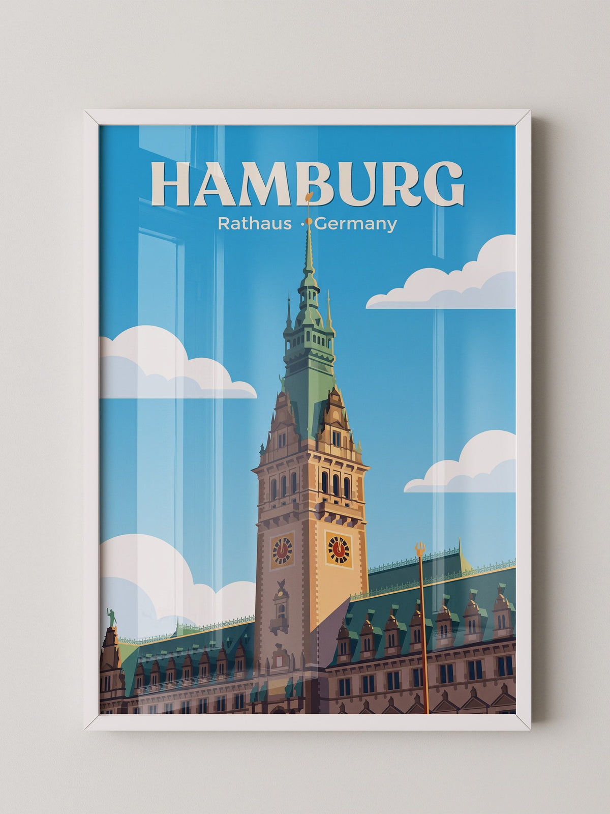 Hamburg Rathaus Turm Vintage