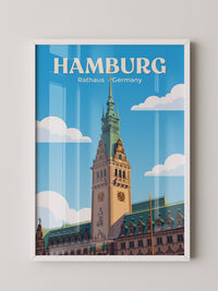 Hamburg Rathaus Turm Vintage