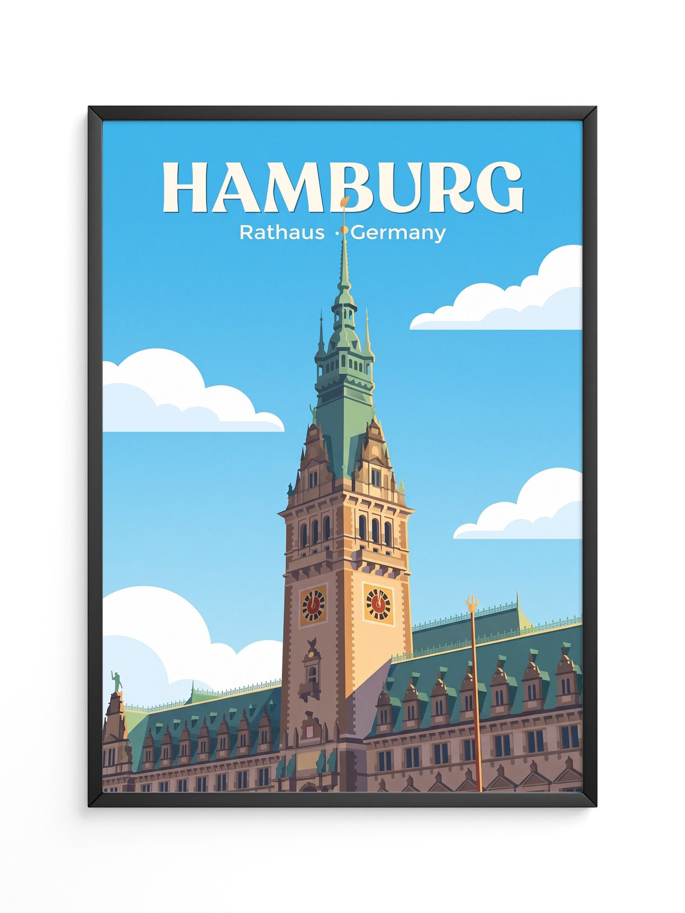 Hamburg Rathaus Turm Vintage