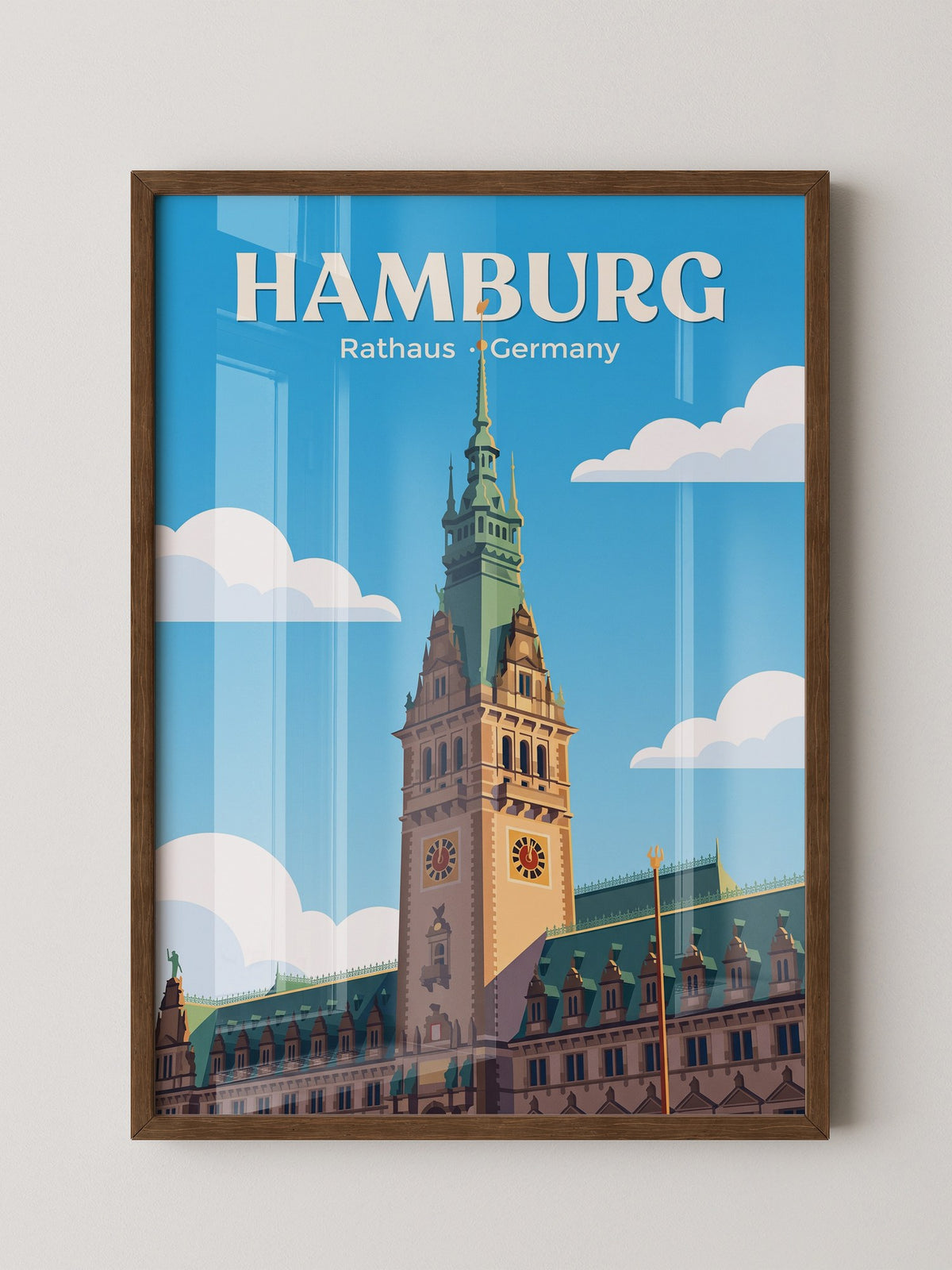 Hamburg Rathaus Turm Vintage