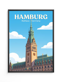 Hamburg Rathaus Turm Vintage