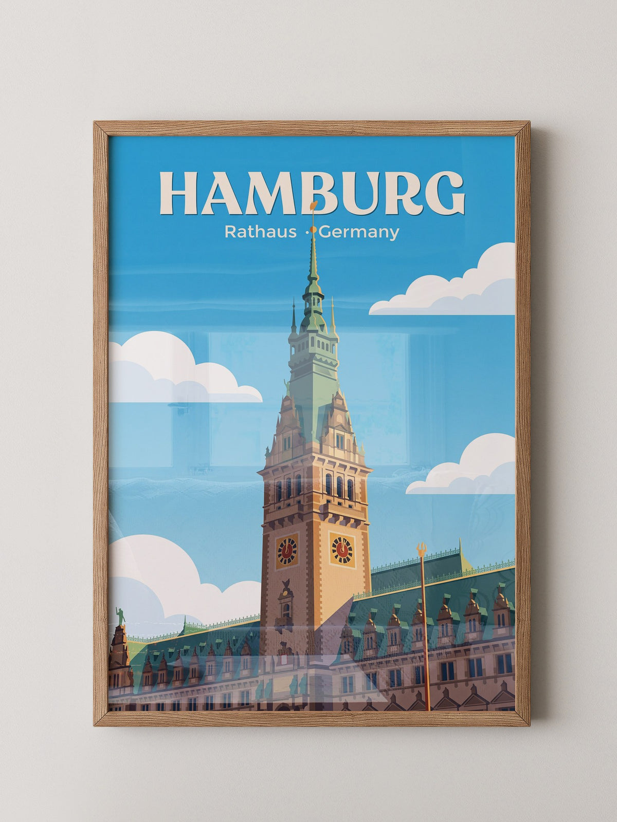 Hamburg Rathaus Turm Vintage