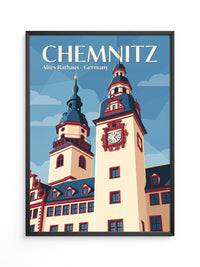 Chemnitzer Rathaus Vintage-Stil