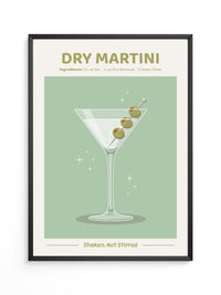 Martiniglas Oliven Shaken Glanz