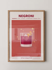 Negroni Drink Illustration Rot