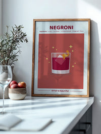 Negroni Drink Illustration Rot