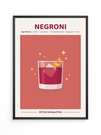 Negroni Drink Illustration Rot